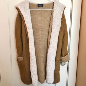 Zara Sherpa lined cardigan with hood